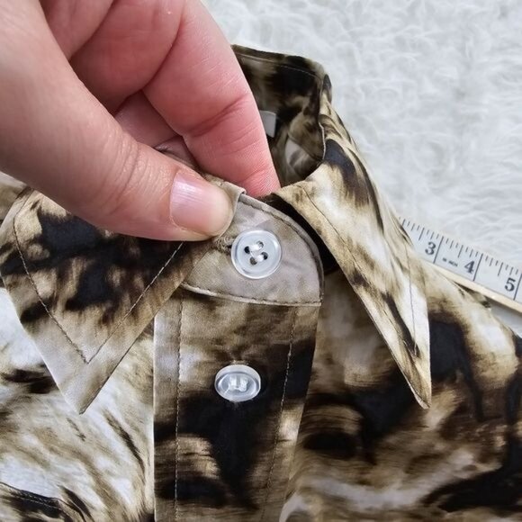 SAMSØE Samsoe Camo Clay Sleeveless Button Down Tea Shirt Small - Picture 11 of 13